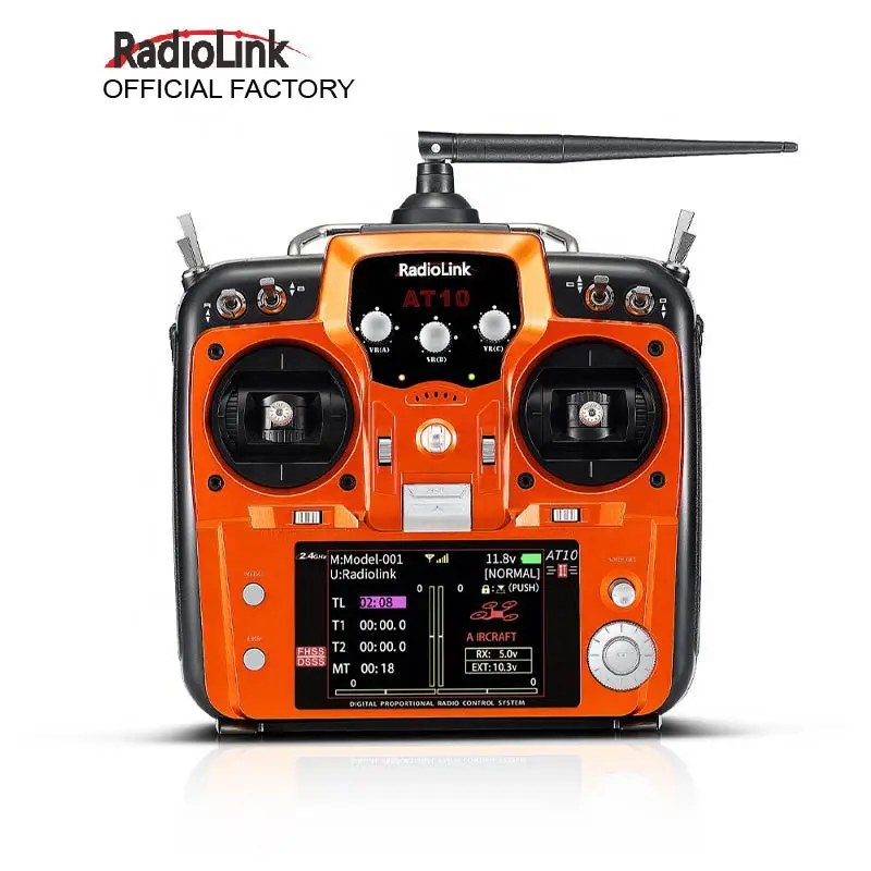 Radiolink Official Factory AT10II 12  Channels RC Transmitter and Receiver R12DS 2.4GHz Radio for Airplane,Fix wing,Car