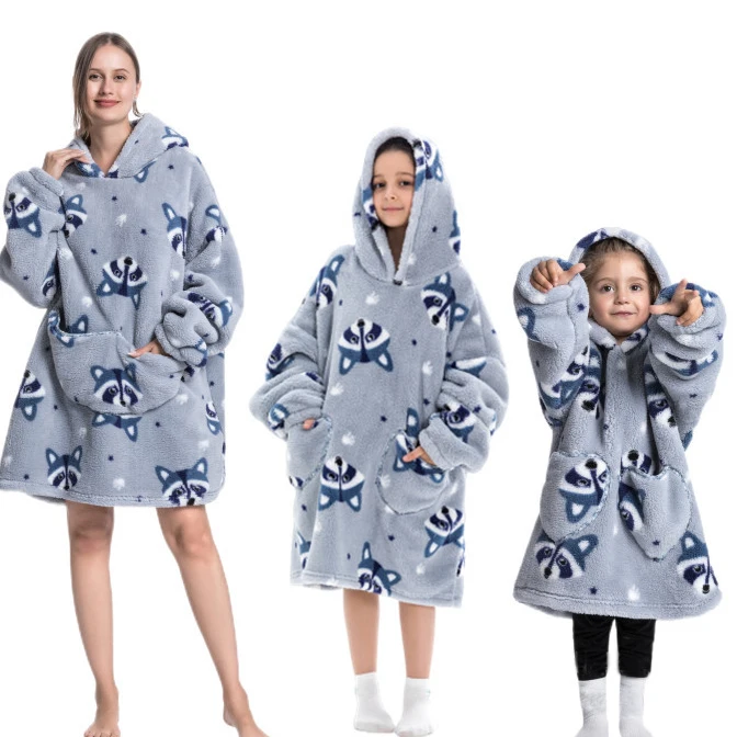 New Arrival Custom Blanket Hoodie Warm Luxury Sweatshirt Hooded Blanket Sherpa Beauty Printed Pullover Hoodie Blanket