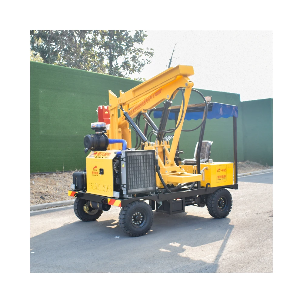 Installation Hydraulic Driving Guardrail Pile Driver Fence Pole Post Install Pile Driver Machine