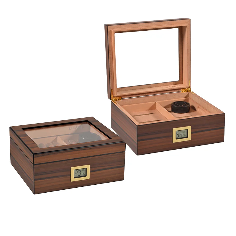Custom Spanish Cedar Large Capacity Matte Finish With Electronic Hygrometer Cuban Cigar Case Retail Humidor Cigars Humidors Box