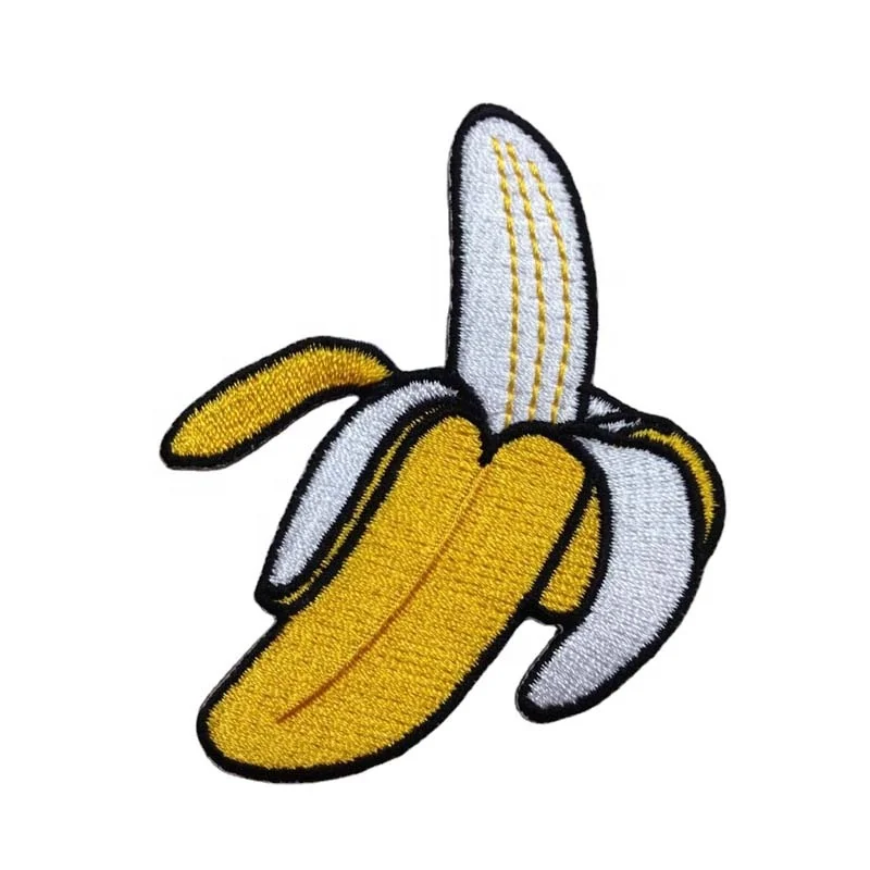 Make Your Own Design Fashion Custom Embroidery Patch Banana Applique Embroidered Iron On Patch