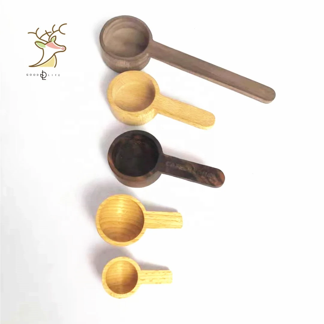 Eco Mini Bamboo Spoon 5ml 10ml 15ml 20ml 30ml Coffee Measuring Spoons Powder Scoops Bulk Party Food Ice Cream Dessert 140mm