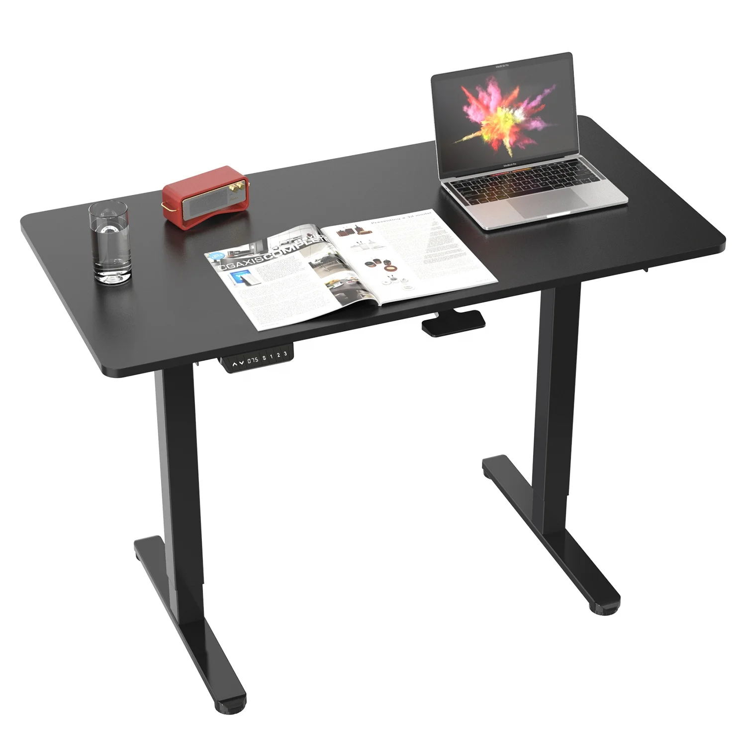 V-mounts office executive desk adjustable height electric table with Flip-up adjustable angle desktop JSD5-01-PF