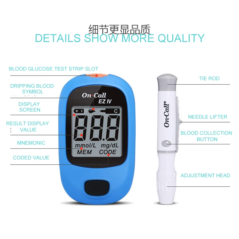 
2020 new products portable home use blood glucose monitoring system smart blood glucose metertest blood sugar machine 