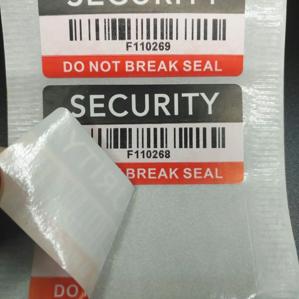 Custom Destructible Serial Number Sticker With Your Logo Tamper Proof Barcode sticker