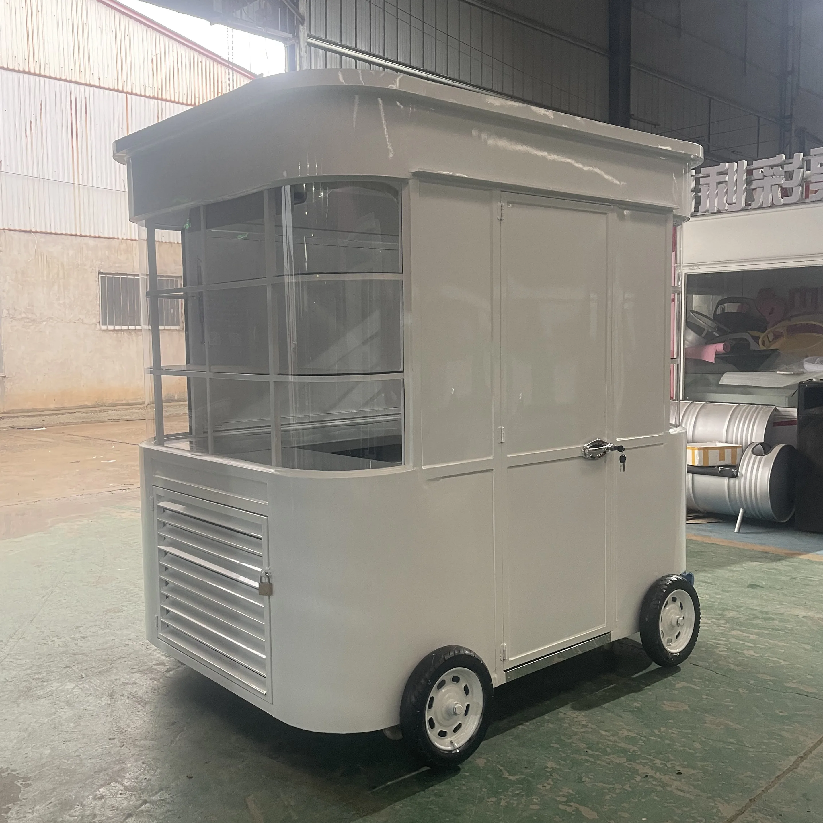 2024 new arrival hot selling factory outlet mobile coffee milk tea soybean milk fresh juice vegetable fruit salad car trolley