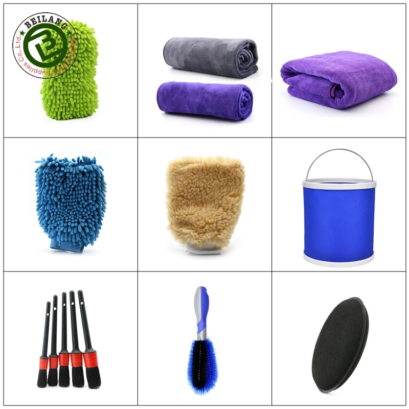 Car detailing soft bristle wheel brush detail washing Brushes Rims Tires brushes set engine car kit cleaning Tool