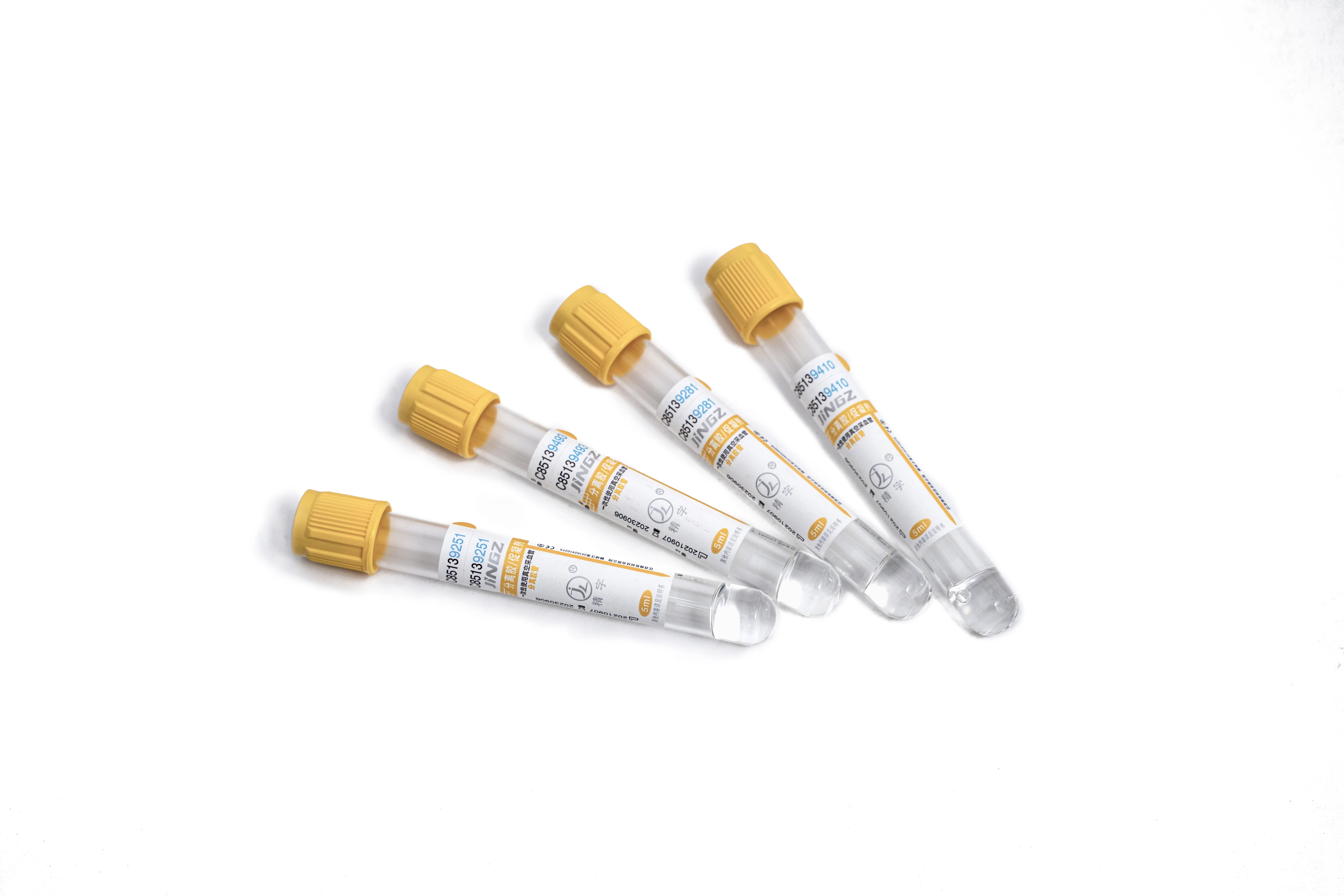 JINGZ Yellow Plastic Gel  Clot Activator Tube  Glass Medical Vacuum  Blood Collection Tube 2-10ml test tubes