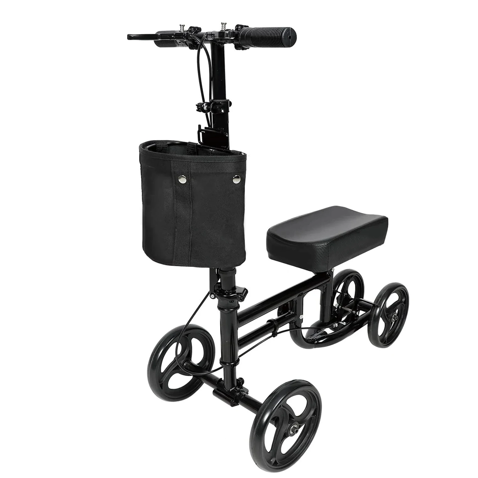 Economy Knee Scooter Steerable Walker for Foot Injuries Compact Crutch Alternative With Dual BRAKING SYSTEM