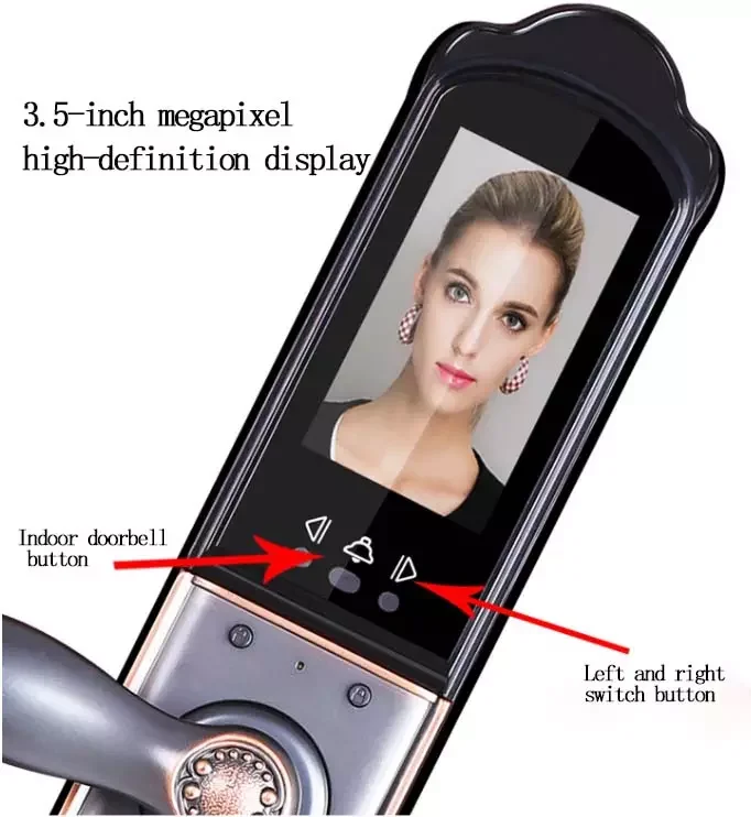 Luxury European villa entry door household intelligent electronic password fingerprint Tuya Camera 6068 mortise door lock