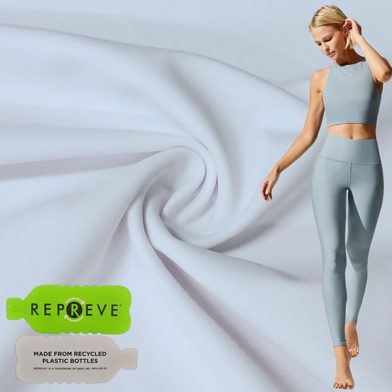 Деформированная трикотажная лайкра ldupont 24, переработанная полиэфирная ткань 76 с пластиковым отработанным материалом