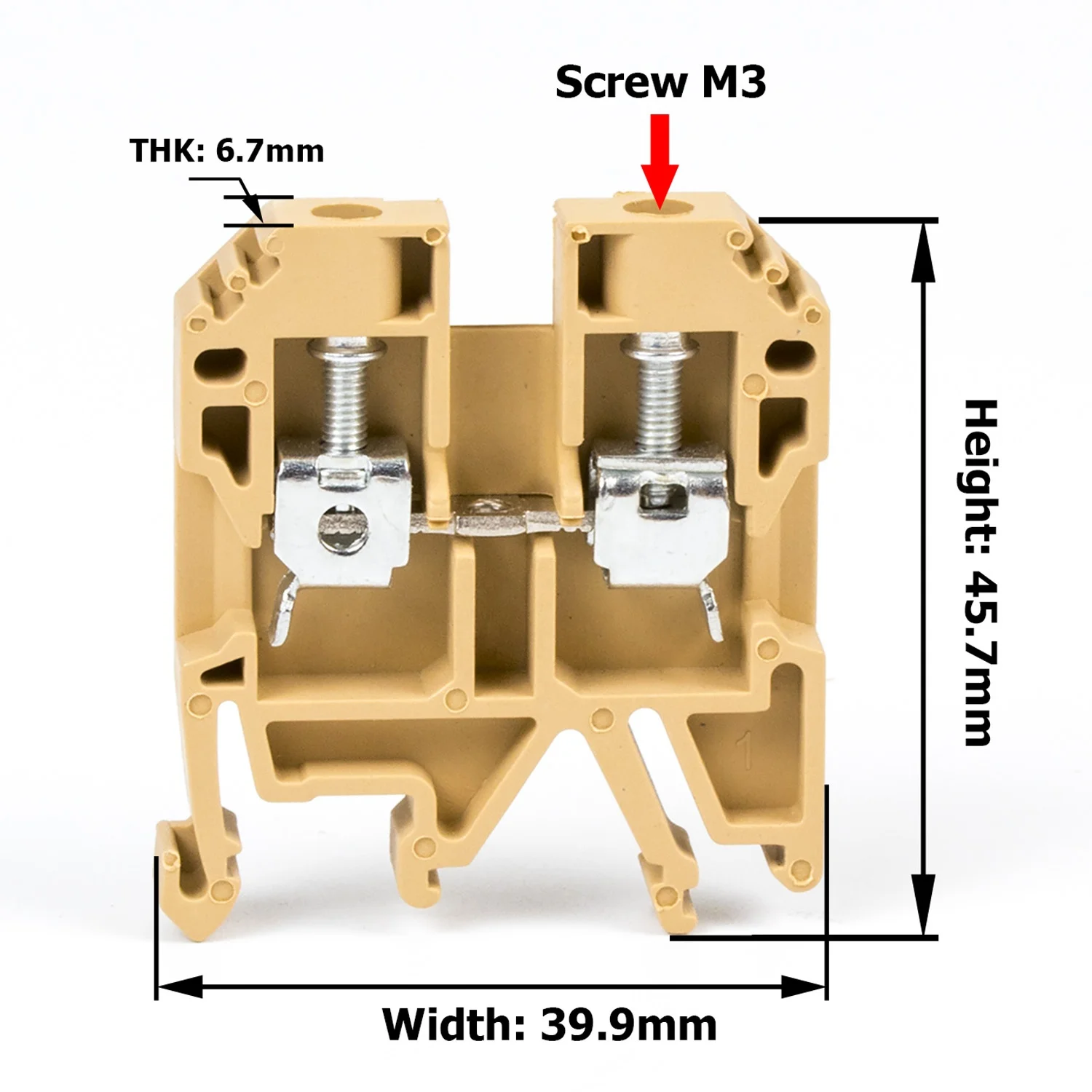 800V 32A 0.2-4mm2 screw terminal block brass conductor 24-12awg JXB/SAK-4EN used for automation control cabinet I/O