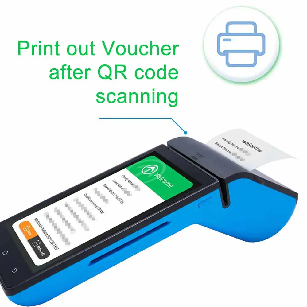 5,5 дюймовый дисплей Android Wifi 4G pos принтер для этикеток ручной зеленый пароль сканер qr-кода