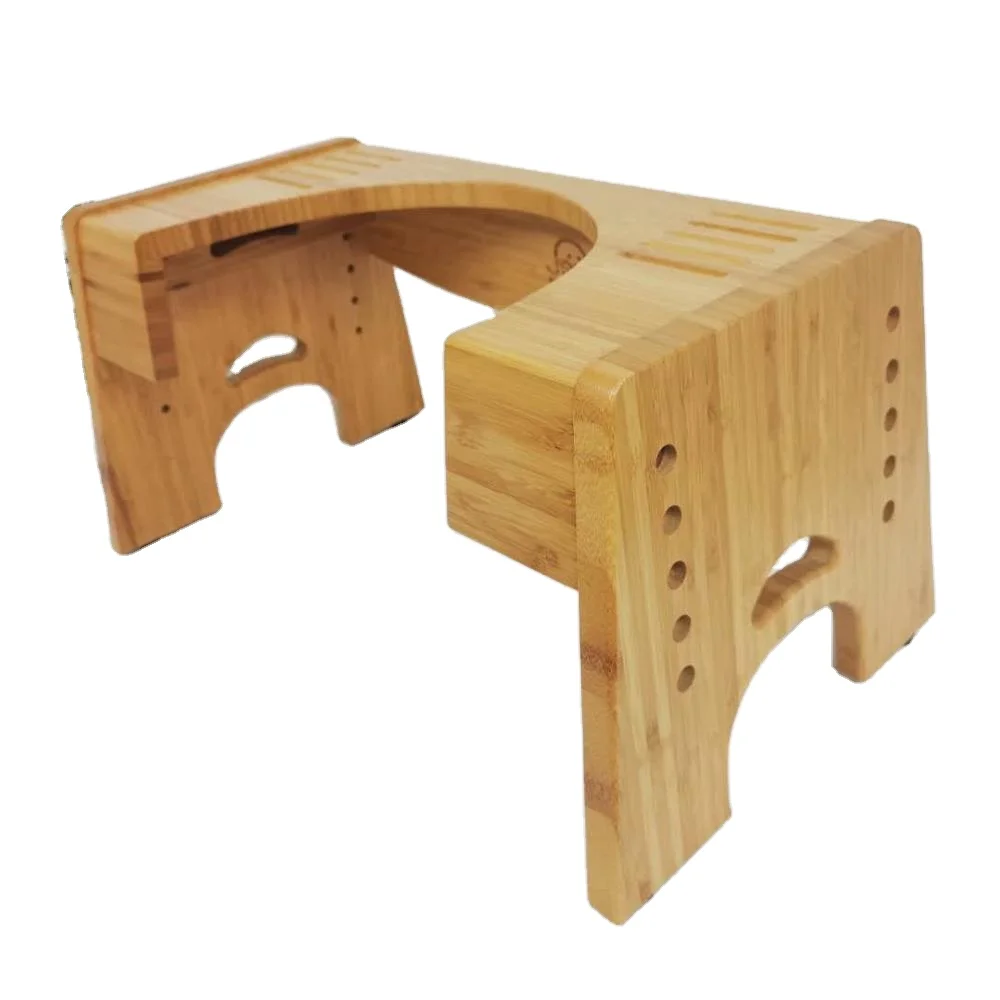 Full Squat Seat Bathroom Chair Pine Wood Toilet Step Stool