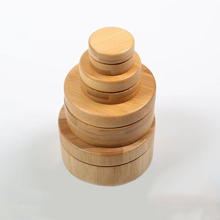 High quality handmade wood custom cylinder small round cream cosmetic salt jewelry stash storage tea bamboo box