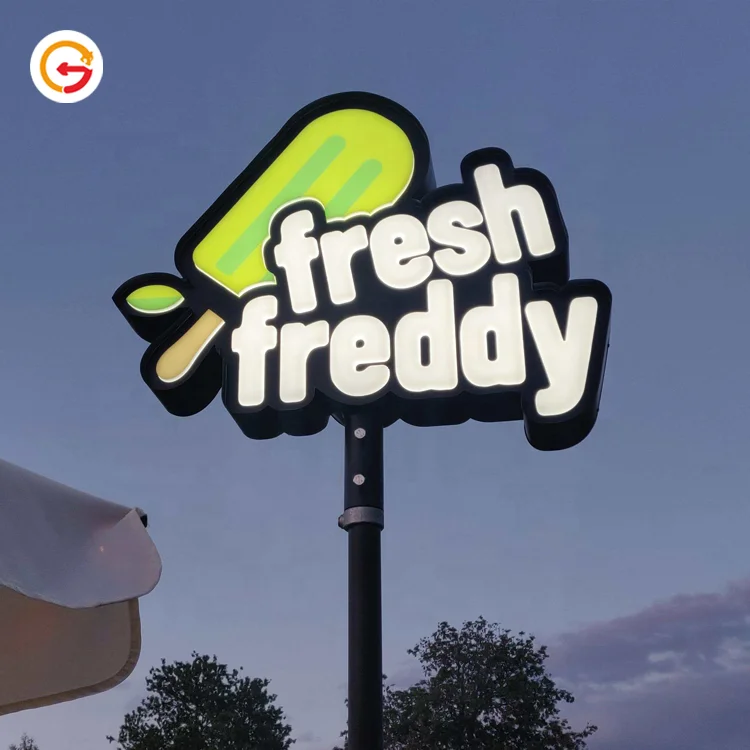 JAGUARSIGN Manufacturer Custom Outdoor Illuminated Pole Signs Store Shop Decoration Advertising LED Pole and Pylon  Signs