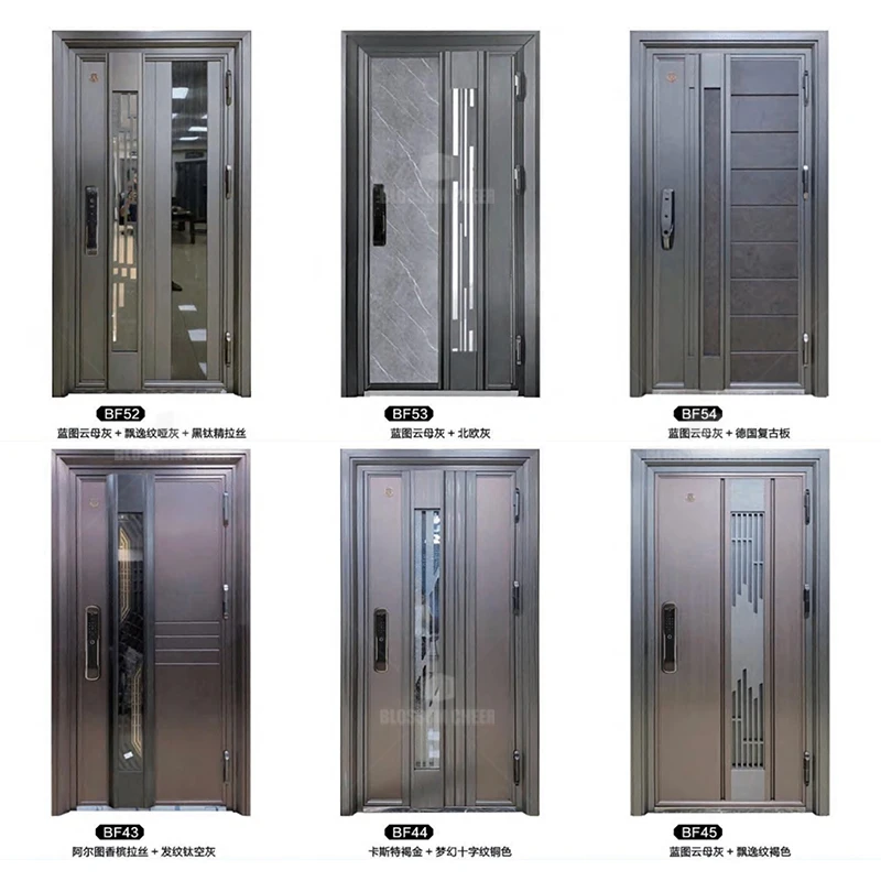 China High Quality Modern Steel Internal Wood Armored Doors Wooden Security Door Entry Front Armored Door With Electronic Lock