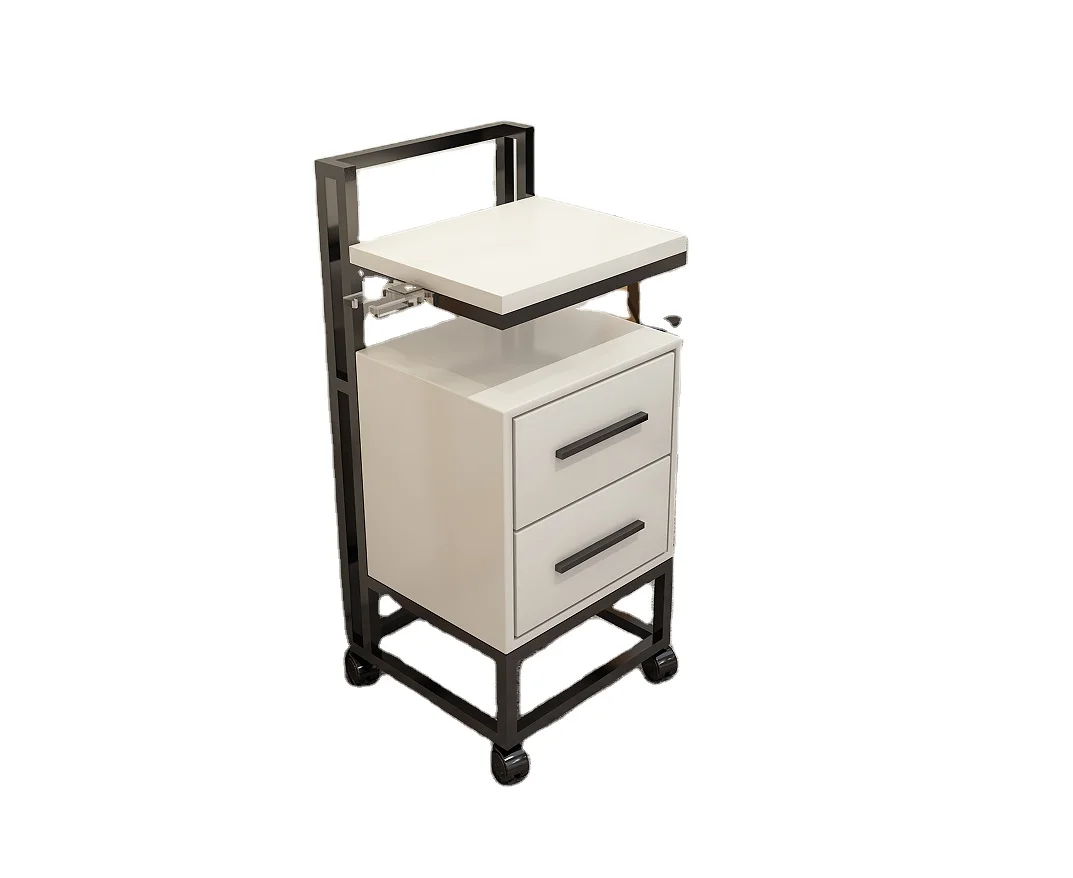 Fashionable Stainless Steel Gold Hair Beauty Tool Cabinet White Barber Furniture Set EquipmentSalon Tray Trolley With Wheels