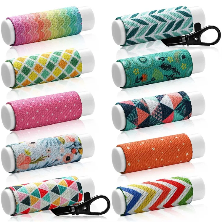 Manufacturer Custom Logo Sublimation Lip Balm Holder Sleeve Lipstick Bag Keychain Lipstick Chapstick Holder Keychain