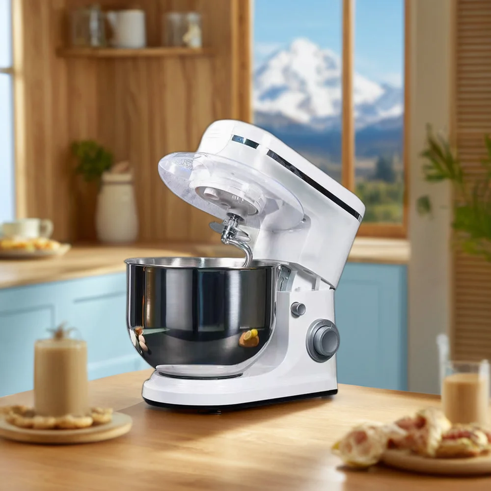 3-in-1 Stainless Steel Electric Stand Mixer Home Commercial Kitchen Use Grinds Meat Sifts Flour Kneads Dough Eggs Table Plastic