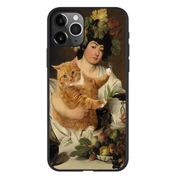 For iphone 7 8 plus X XS XR 11 13 Mini Pro Max Soft TPU Cartoon orange cat phone Case Protective Fully Cover Shell