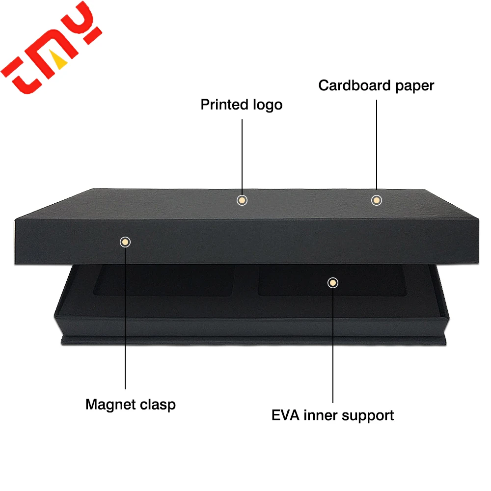 Custom High-end Cardboard Luxury Magnetic Dual Debit Card Visa Card Box Packaging Black Gift Vip Credit Business Gift Card Boxes