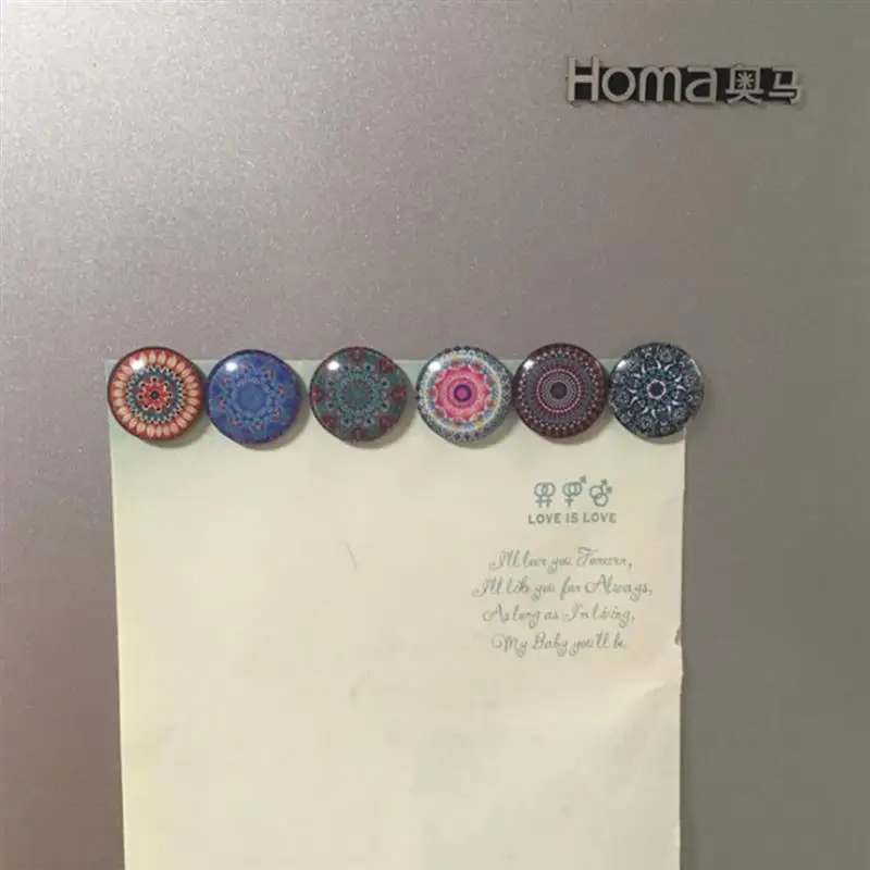 Custom Refrigerator Sublimation Crystal Glass Magnets Impressionist, Dome Glass Fridge Magnet, Magnetic Glass Magnets