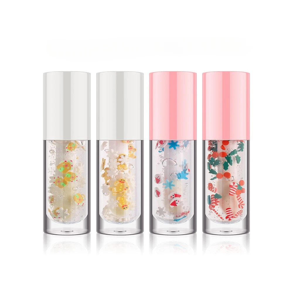 New arrival christmas lip gloss tubes vegan clear christmas lip oil