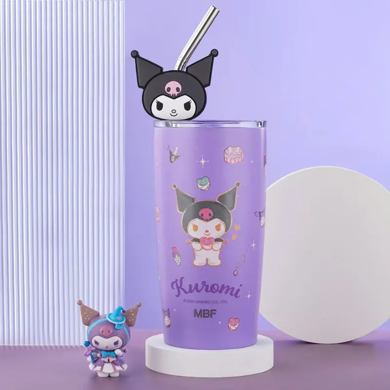 Sanrio kawaii Kuromi чашки аксессуары нержавеющая сталь hello kitty бутылка для воды 600 мл с
