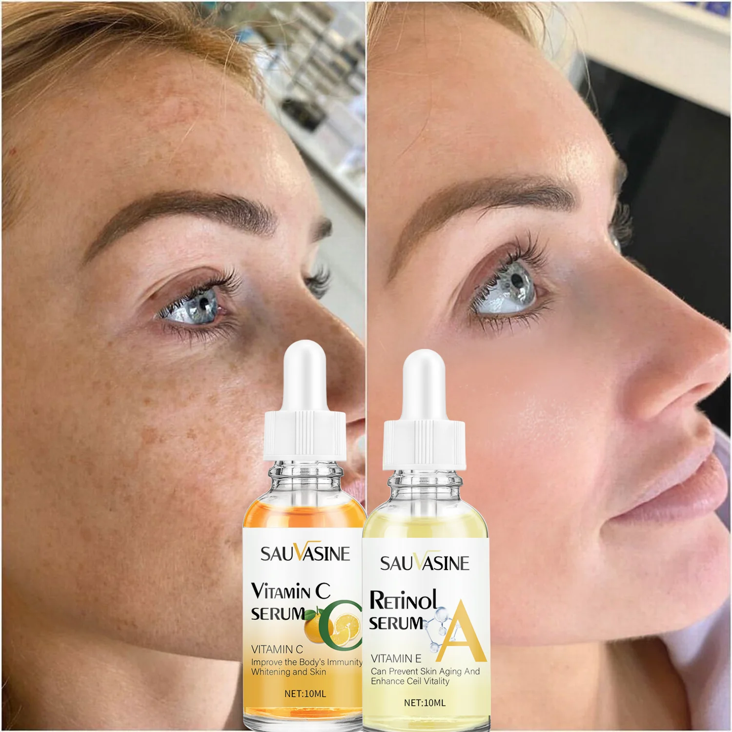 OEM 100% Natural Face Care Set Face Serum Whitening Retinol Vitamin C Serum For Beauty Vitamin C