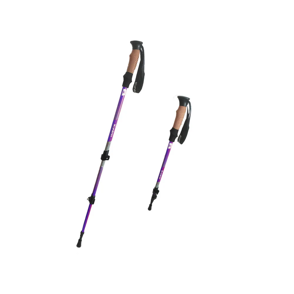 Outdoor Alpenstock Carbon Fiber Walking Sticks Telescoping Foldable Self Defense multi functional trekking pole