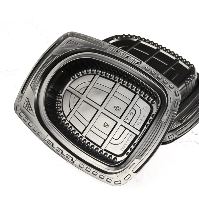 custom Made Rotisserie Chicken Carrier Takeaway Packaging Box Plastic Roast Chicken Container with PET/OPS Lid