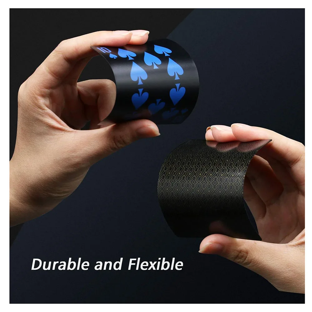 Premium Plastic Waterproof Black Playing Poker Cards Professional Luxury Deck of Cards for Adults