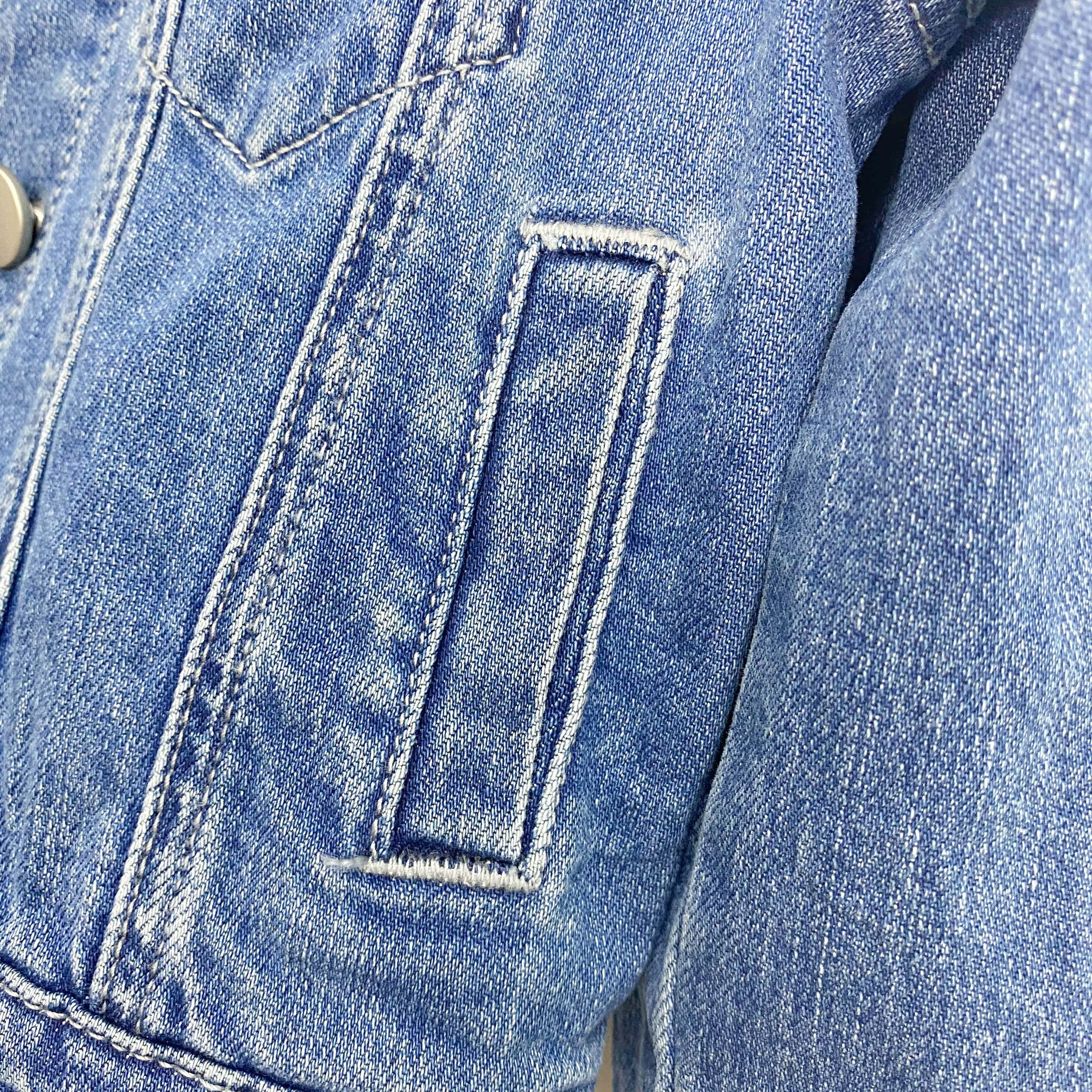 Blue Team Factory Custom High Quality Spring Jeans Pink Girl Blue Child Clothing Kid Denim Jacket Short Jeans Jacket