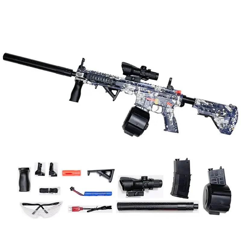 Classic M4A1 Gel Gun Kid Toy Fully Automatic Water Bomb Blaster Launcher Ball Gel Electric Gel Gun