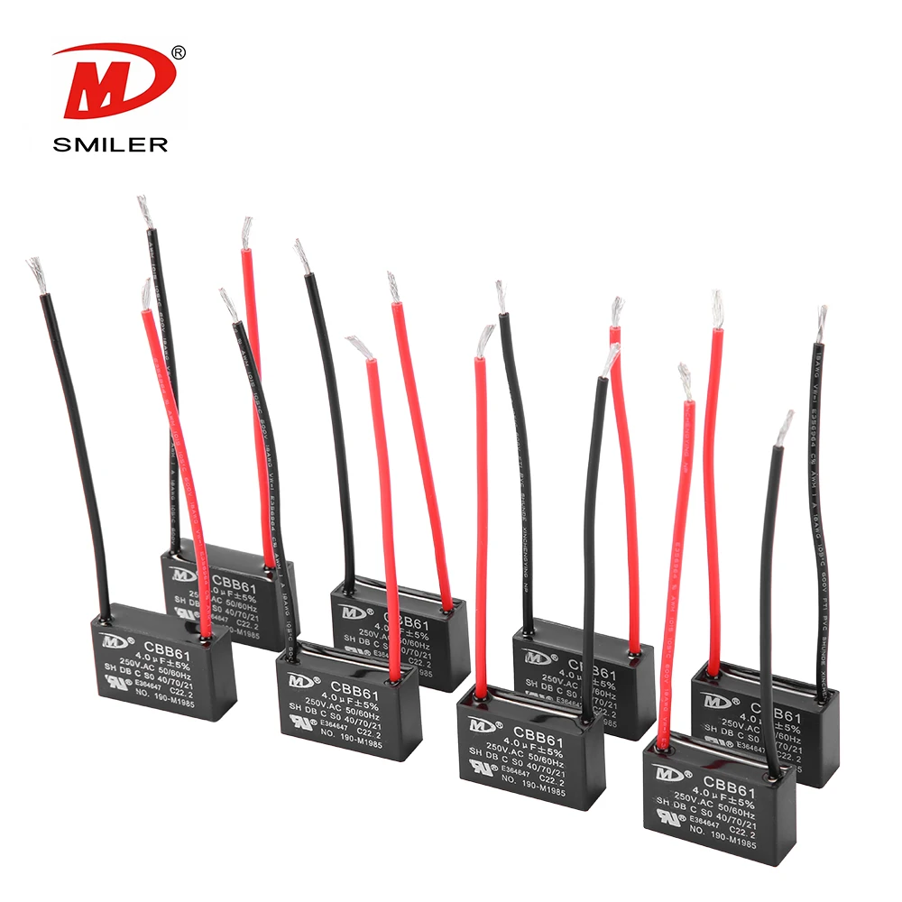 Высококачественный Новый CBB61 450 В 4 мкФ двигатель переменного тока ходовой однофазный конденсатор провод для вентилятора