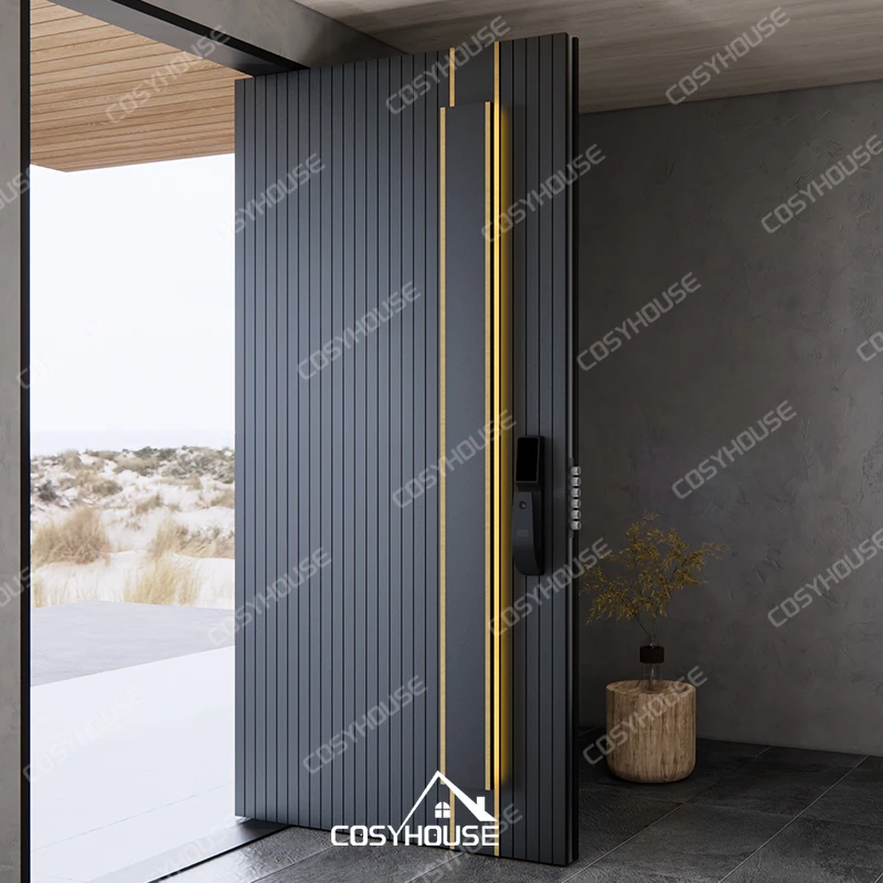 New Modern Italy Design Hot Sale Metal Other Front Entry Door Cheap Price Exterior Steel Security Entrance Doors For Houses