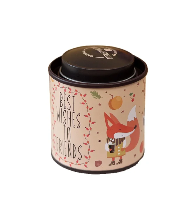 Tin for Loose Tea Metal Tea Canister 40g Round Tin Can with Lid for Tea Double Seal D67*h83mm