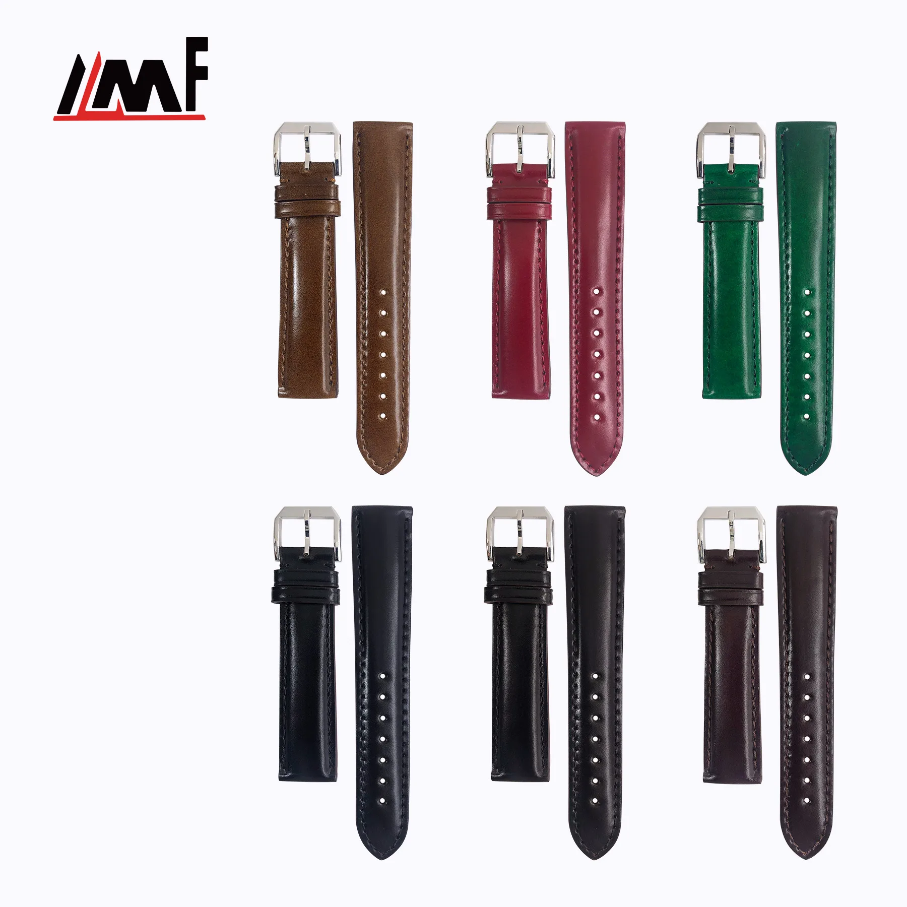 Private Label Fashion 20mm shell Cordovan Western Style Leather Strap Premium Soft  For Wrist Watch