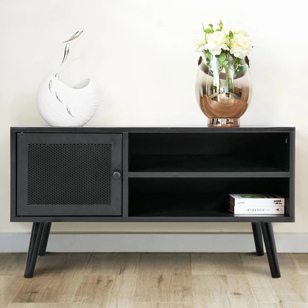 Latest design wholesale PB board cabinet with two metal doors for home storage