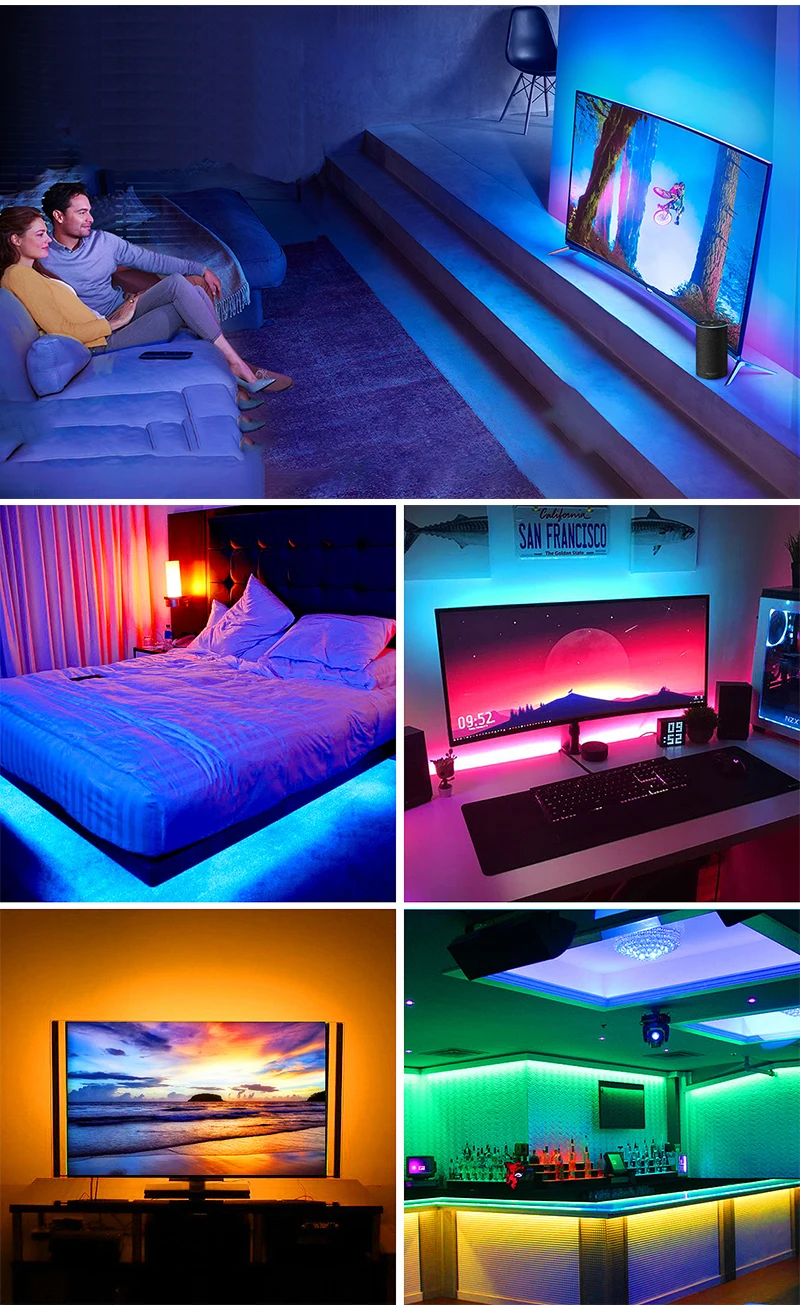 New style rgb 5050 led light strip usb 5v smart app control 5m ip20 ip65 30led flexible IR 24key remote control house decoration