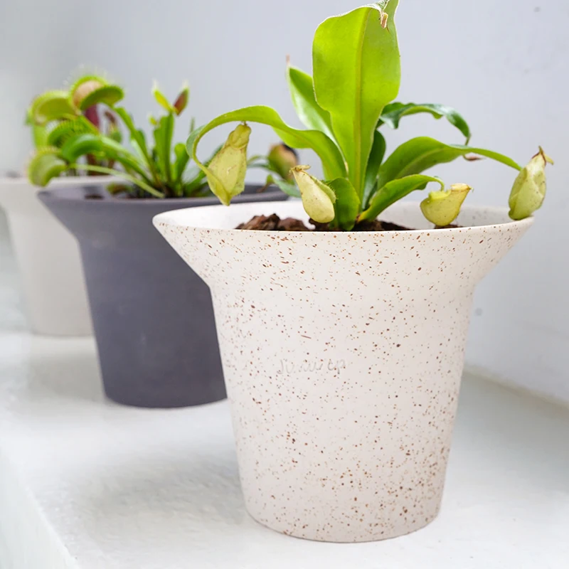 Modern design round ceramic flower pot with hole for home garden decor