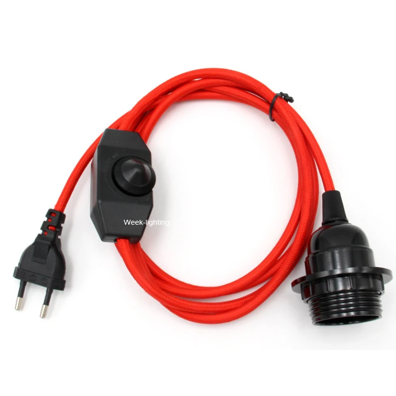 Диммер ЕС Подключите кабель переменного тока световой модулятор лампы линии диммер контроллер для настольной электрический провод AC110V 220V 1 8 м