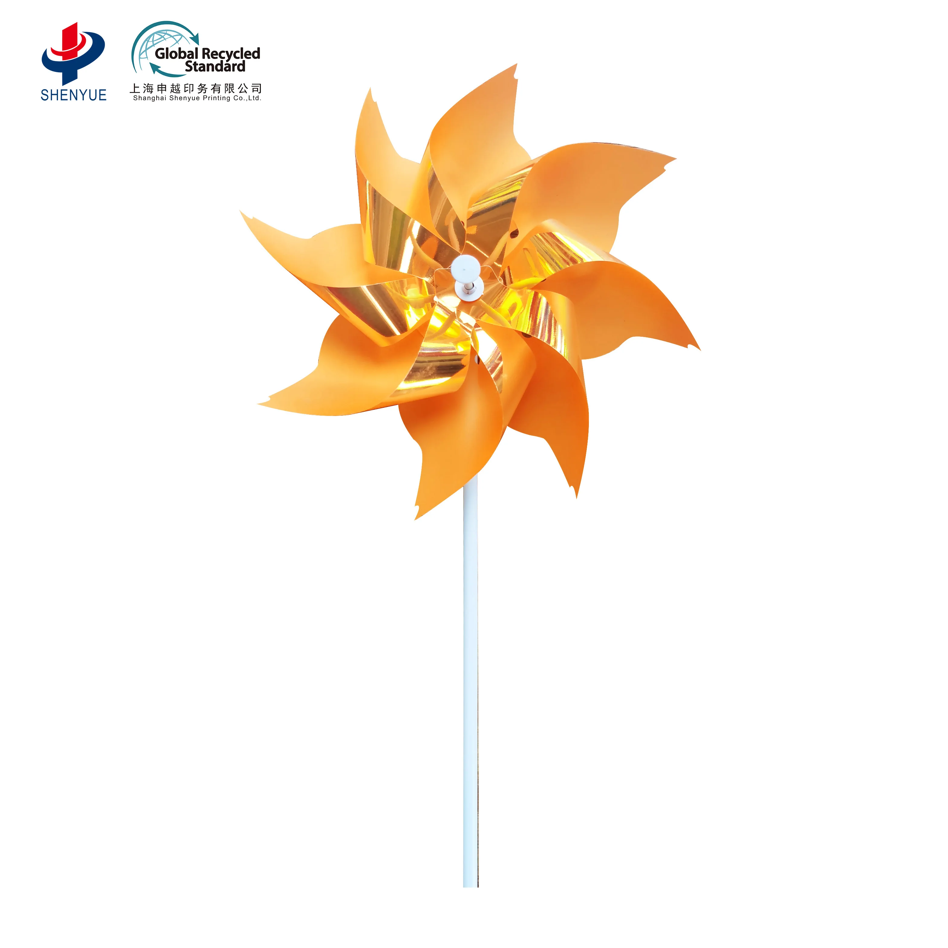 High quality multi-shapes fun spinning windmill toy sparkly PET material carton box package pinwheel