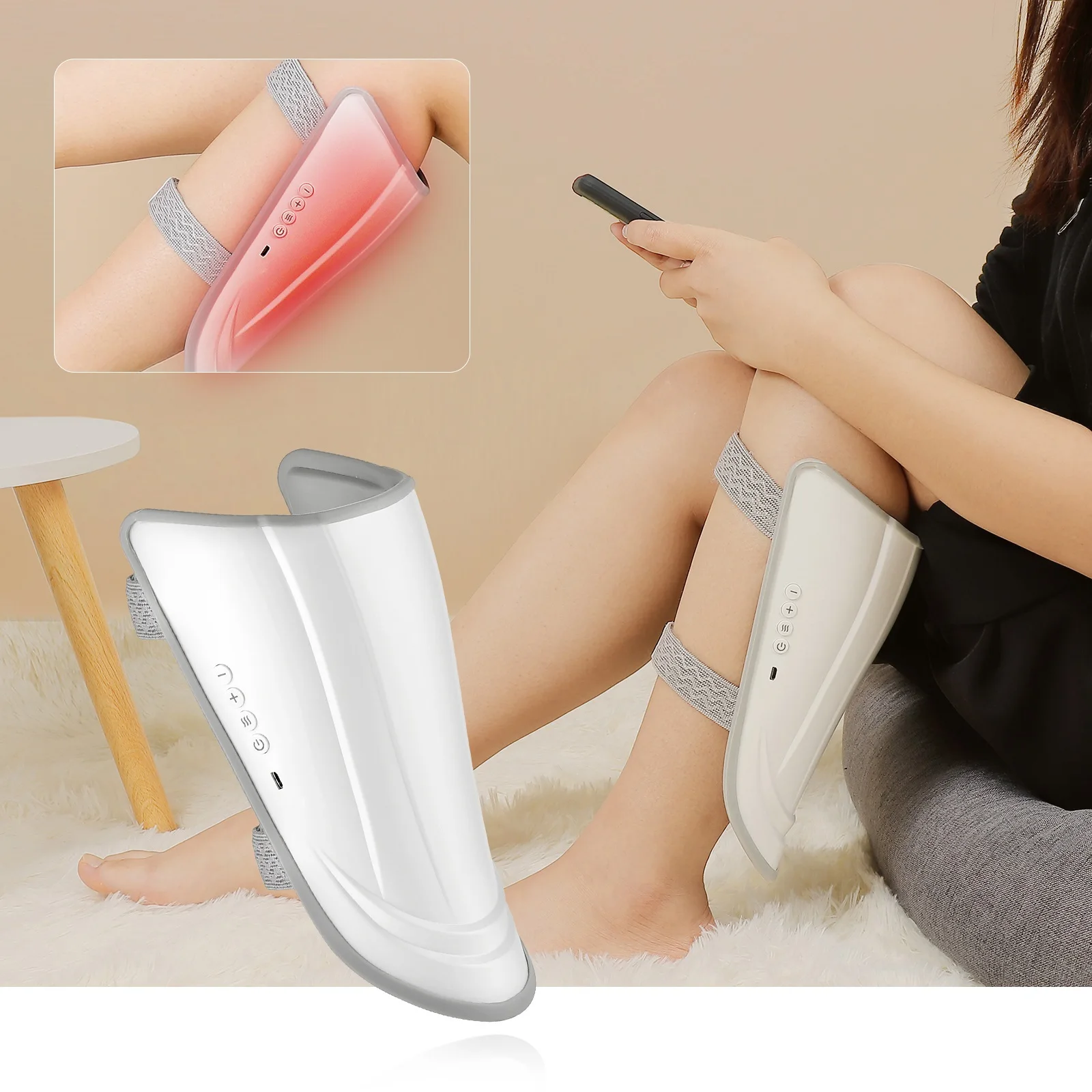 usb portable massager wireless 15 Gear Strength EMS Micro current heating leg calf massager