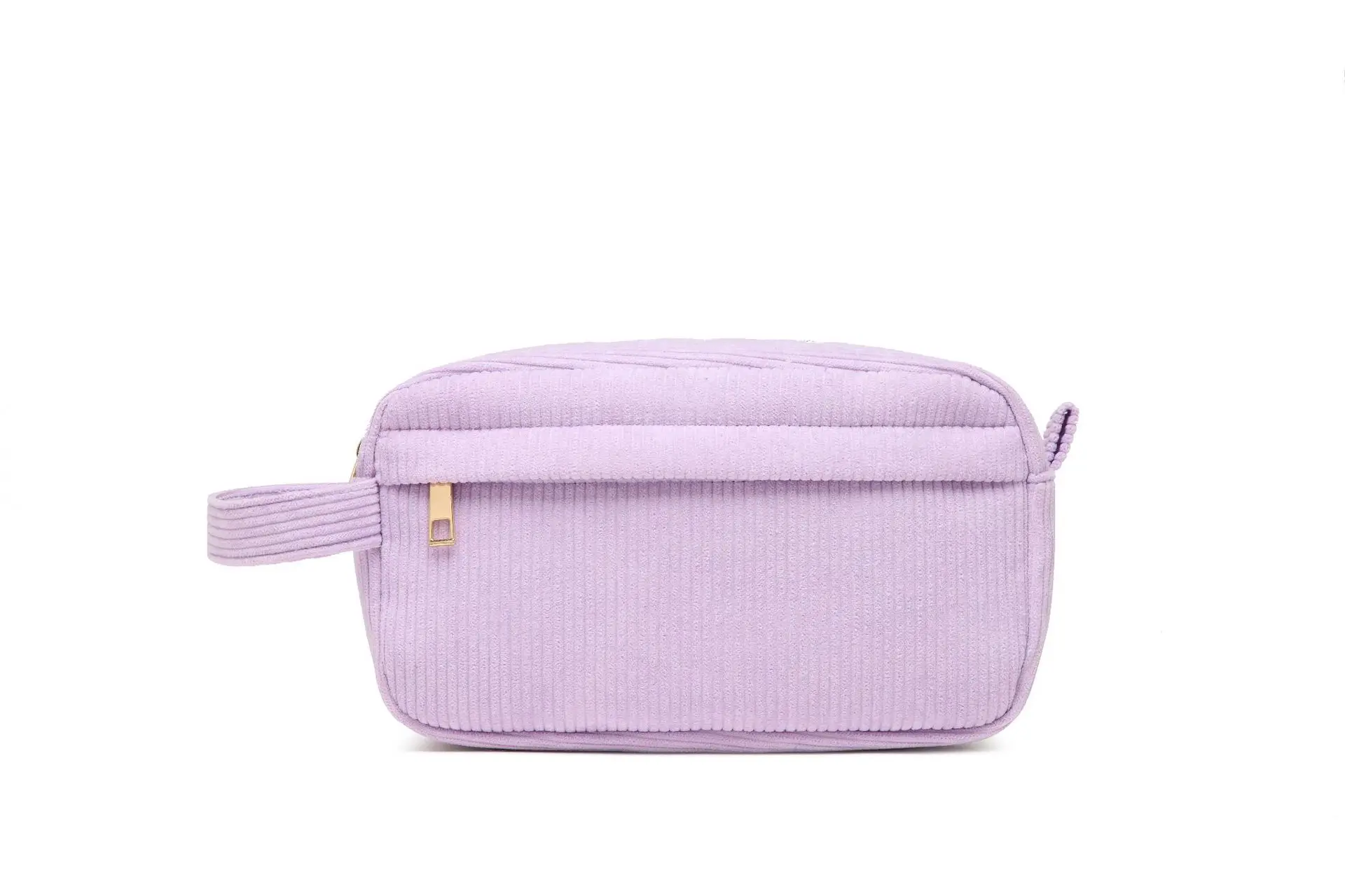 Large Capacity Corduroy Makeup Pouch Portable Makeup Organizer Bag for Accessories