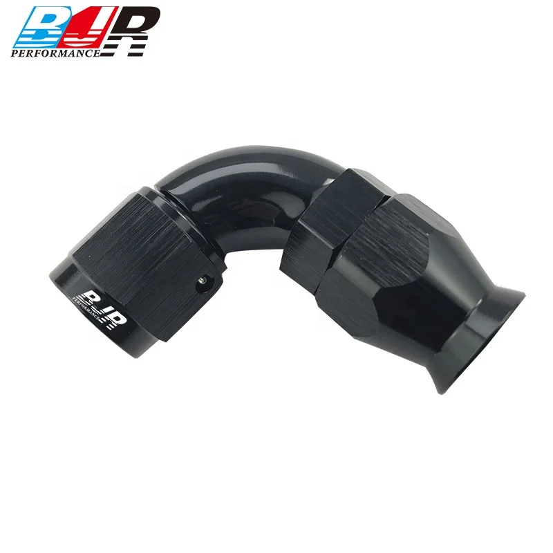 BJR  45 Degree Aluminum Female AN Thread to AN Fuel Oil PTFE Hose Line  Full Flow AN Fittings