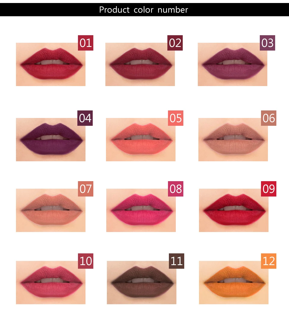 Pudaier famous brand vegan lip liner 12pcs/box 12 colors pencil lipstick set slim lip liner
