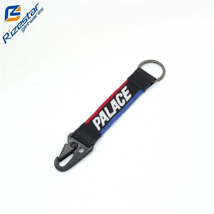 Mountaineering Low Price High Quality Printing Fabric Metal Hook Release Buckle Flat Eagle Mouth Hook Lanyard Key chain