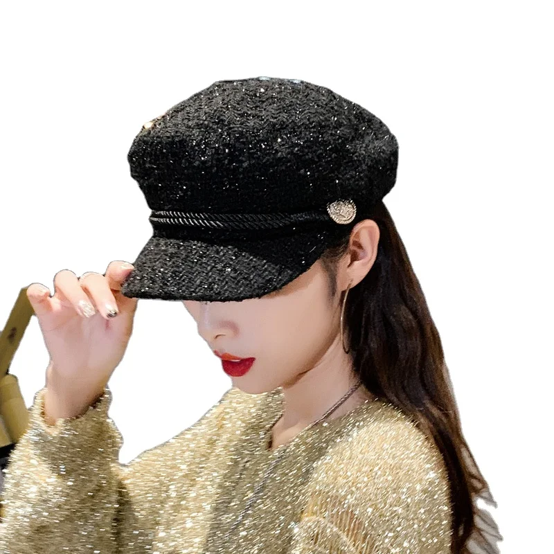 Оптовая цена, женский берет в Корейском стиле, британская ретро модная восьмиугольная шляпа